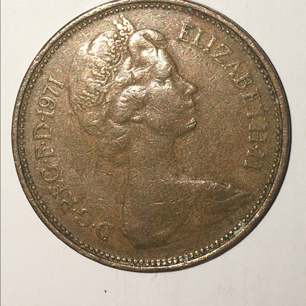 2 new pence 1971 of ELIZABETH II ,